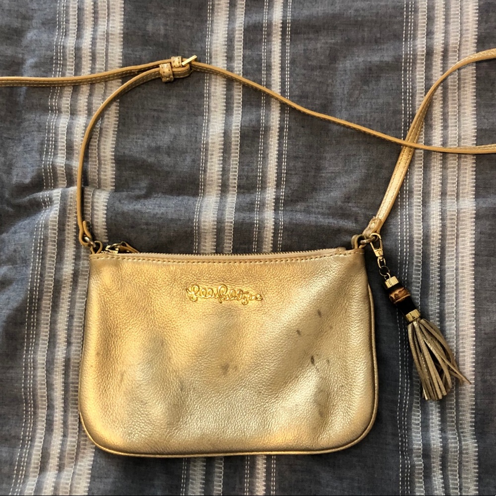 Pre Loved, Lilly Pulitzer Gold Crossbody